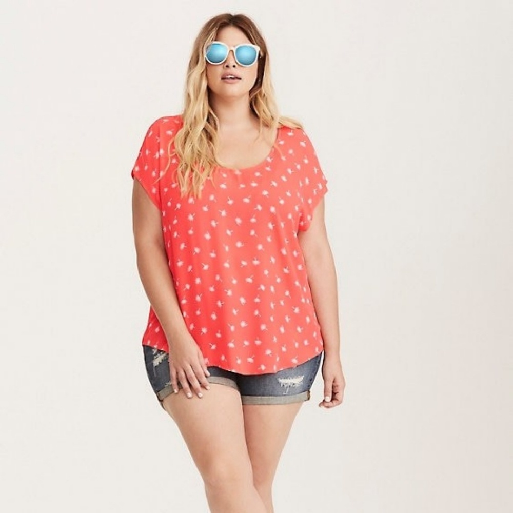 Coral Strappy Split Back Dolman Torrid SZ1